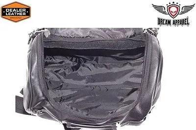 MOTORCYCLE MEDIUM PVC RACK SISSY T BAR BAG TRAVEL PLAIN LUGGAGE NEW BLACK