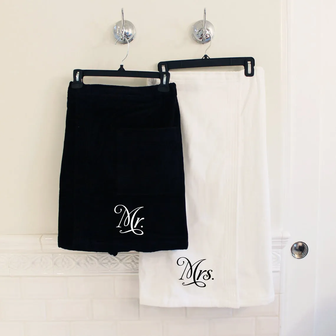 Mr. and Mrs. Luxe Terry Velour Spa Wrap Set