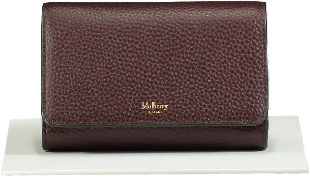 Mulberry Red Medium Darley Oxblood Grained Leather Purse Wallet One Size