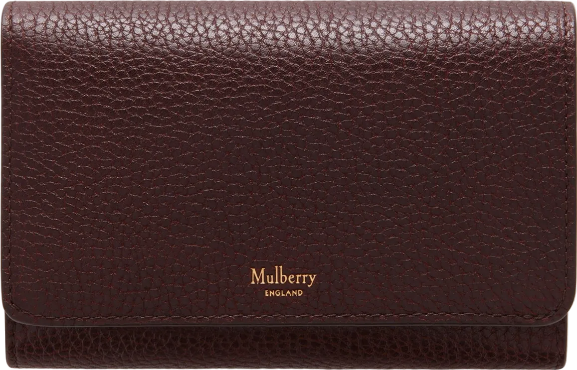 Mulberry Red Medium Darley Oxblood Grained Leather Purse Wallet One Size