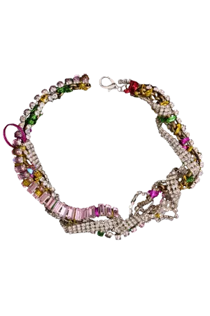 MULTI RHINESTONE JUNK NECKLACE