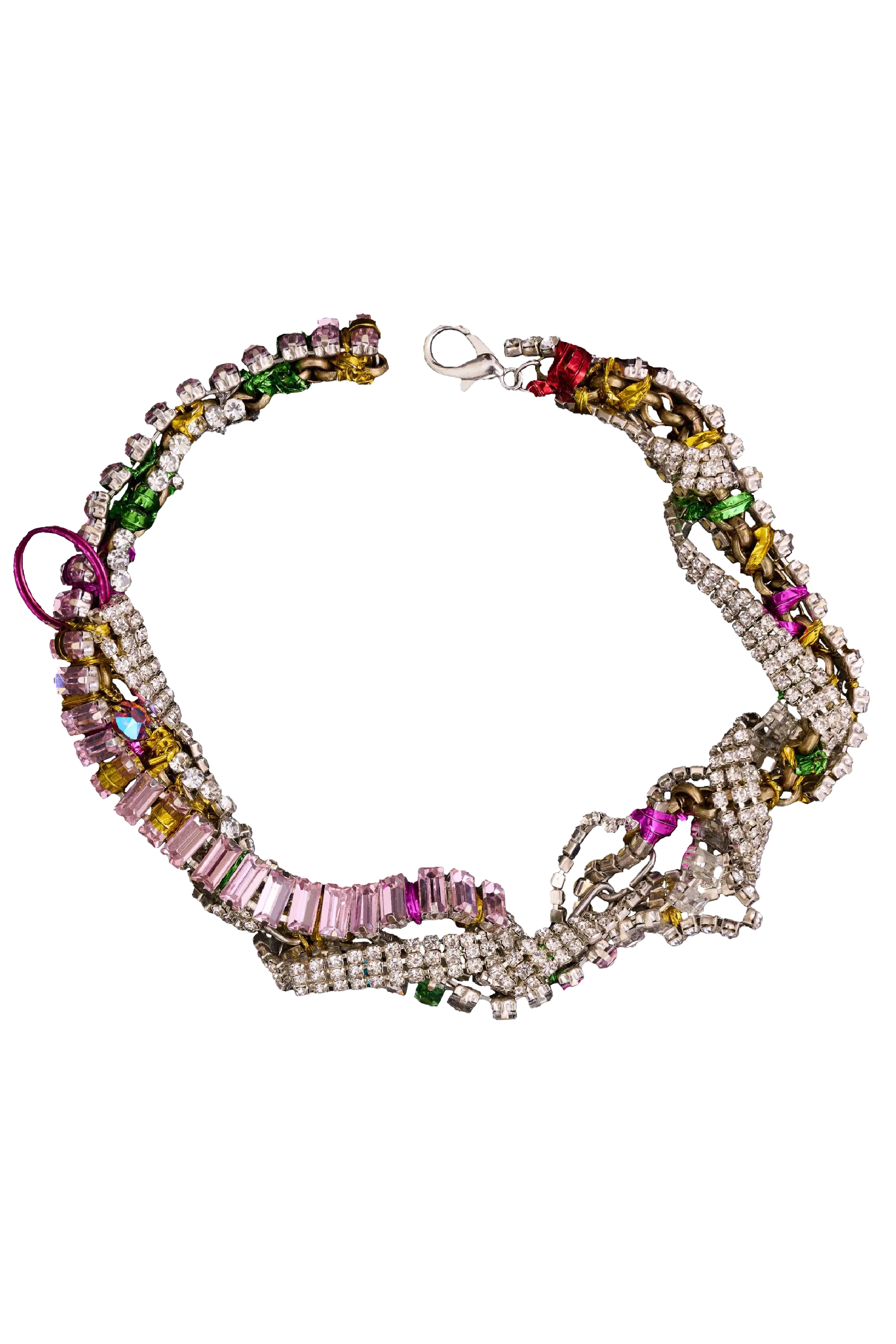 MULTI RHINESTONE JUNK NECKLACE