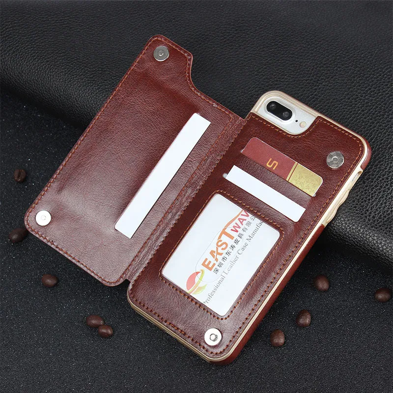Multifunction Magnetic Leather Wallet Case Card Slot Shockproof Full Protection Cover for iPhone iPhone 8/7