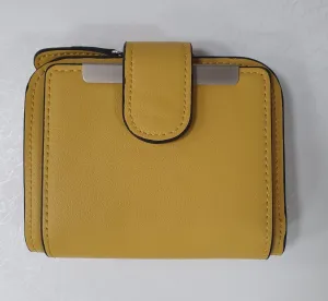 Mustard Faux Leather Tab Coin Purse