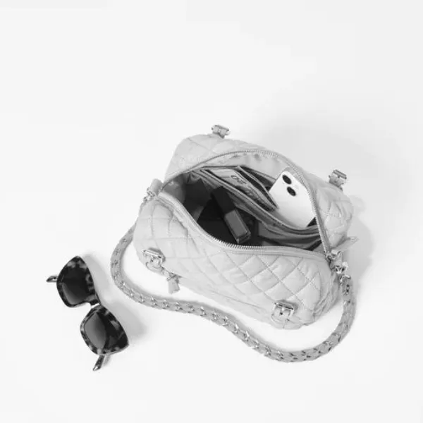 MZ Wallace Small Crosby Barrel Navy Dawn / White