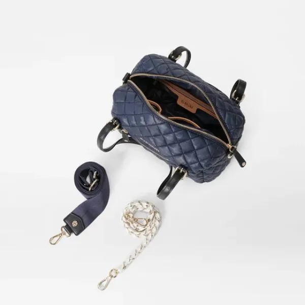 MZ Wallace Small Crosby Barrel Navy Dawn / White