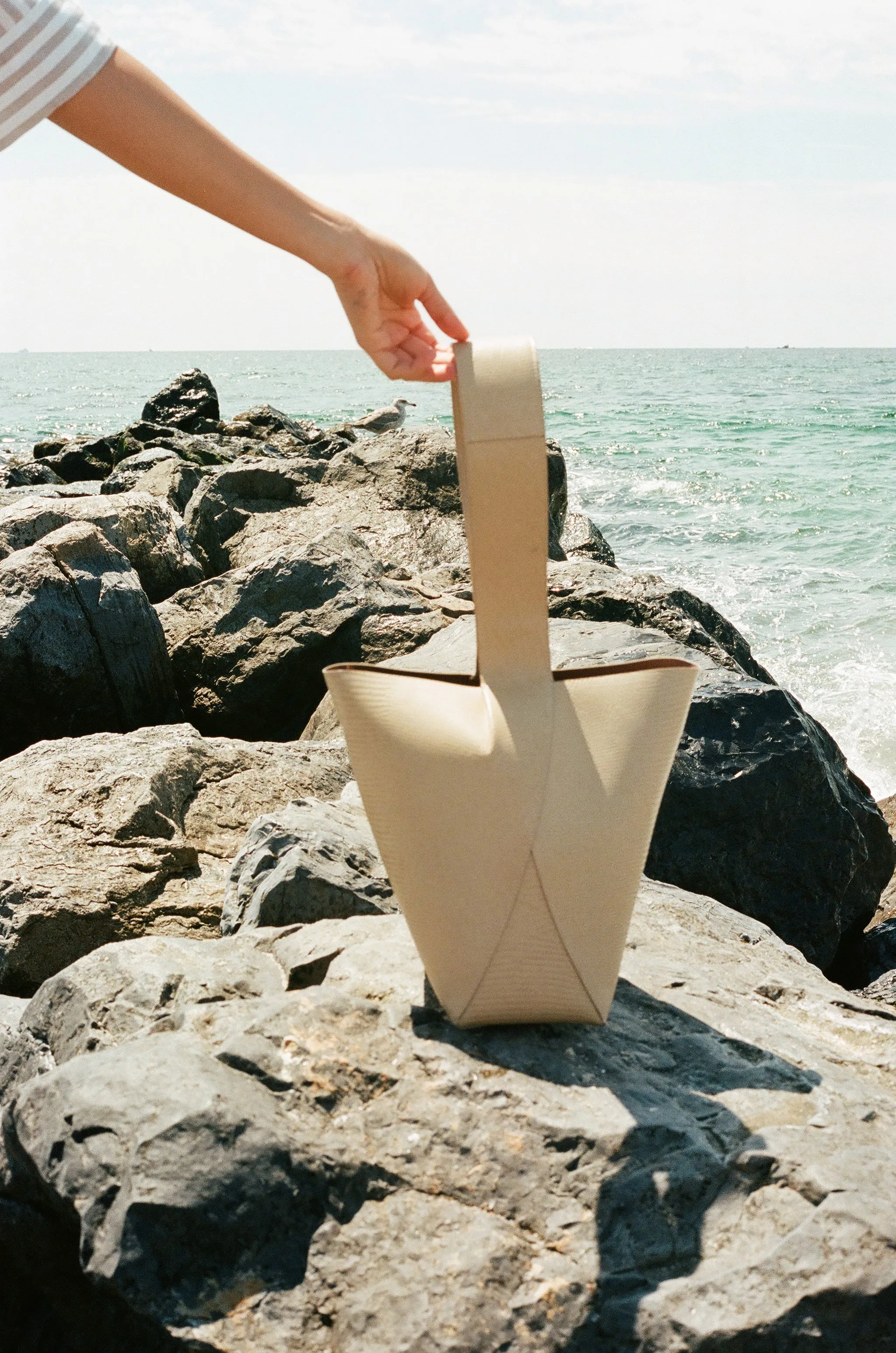 Nº54 Cross Handle Tote - Sand Lizard