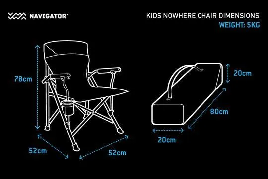 Navigator Gear the Nowhere Chair Kids 6 to 12 YRS Blue Grey
