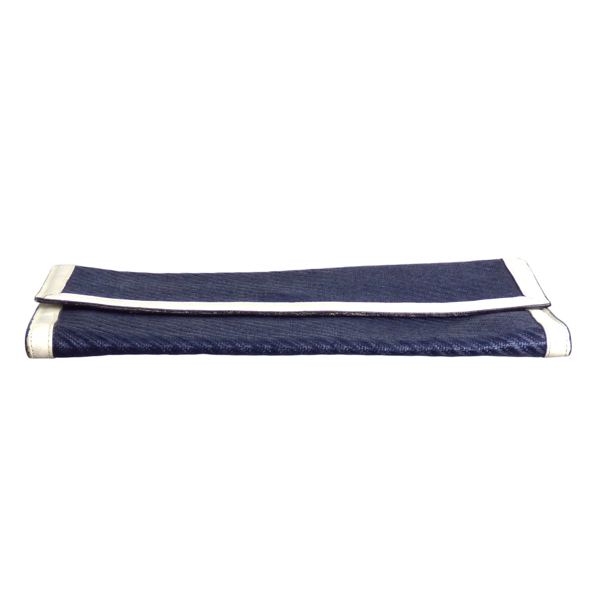 NEIMAN MARCUS- 1970s Navy Raffia Afternoon Clutch