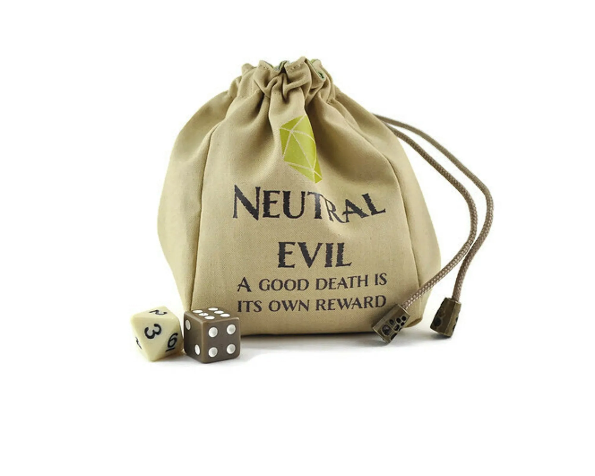 Neutral Evil Dice Bag, Lime die