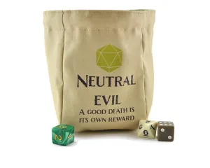 Neutral Evil Dice Bag, Lime die