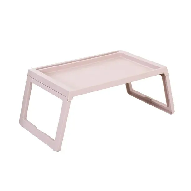 NEW Foldable Bed Table Folding Breakfast Bed Desk Table Computer Laptop Holder for Home Bedroom (Pink)