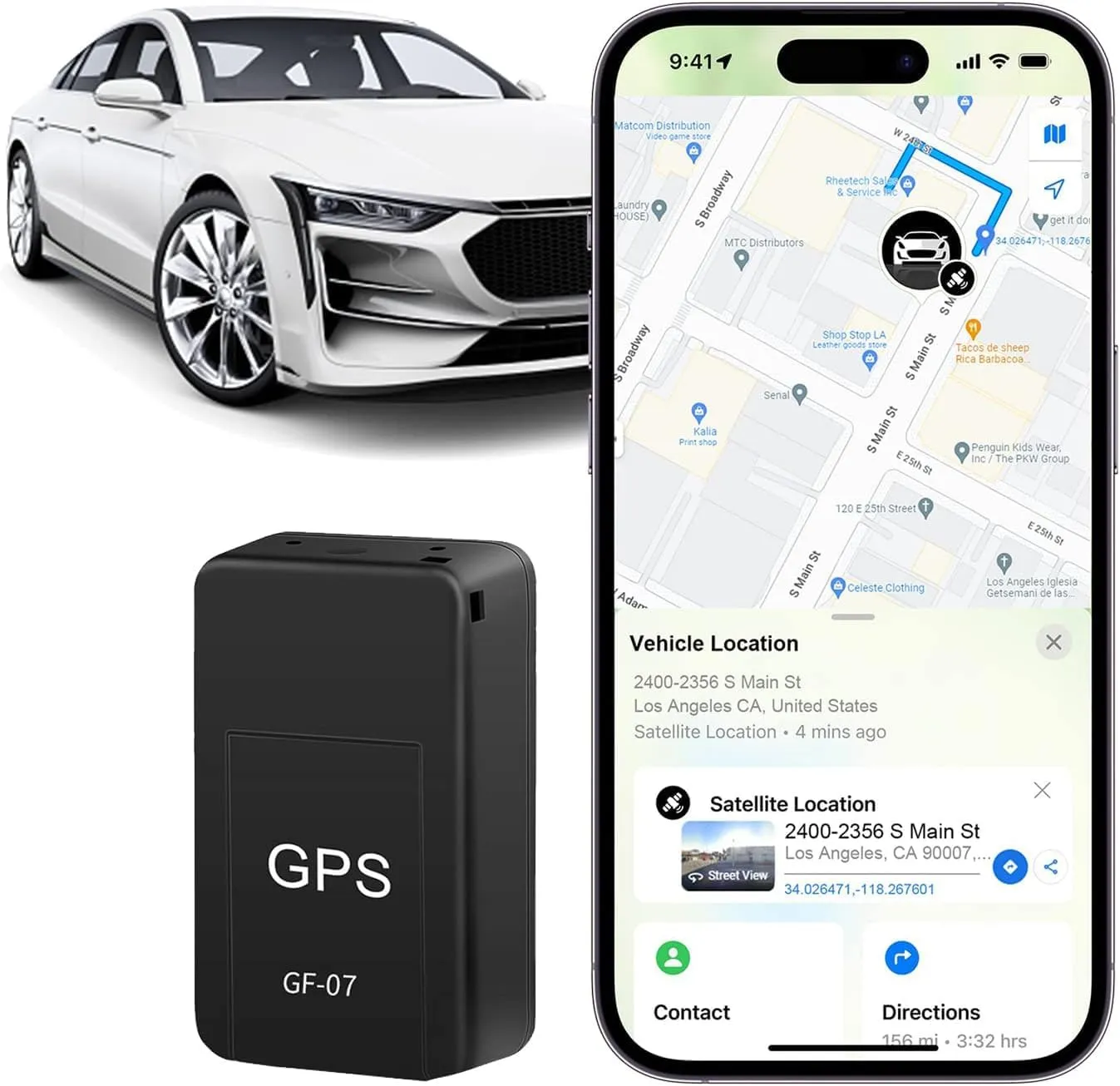 New GPS Tracker for Vehicles, Mini Portable Real Time Magnetic GPS Tracking Device, Full Global Coverage Location Tracker for Car, Kids, Dogs, Motorcycle. No Subscription Required