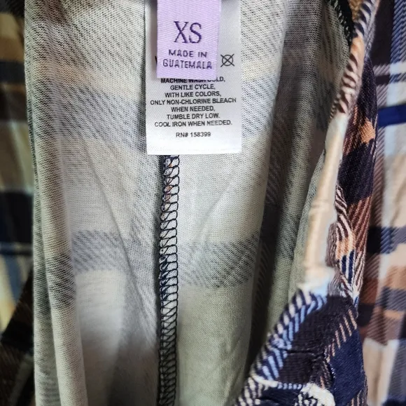 NEW Hale Bob Natural Plaid Pajama Set Size XS