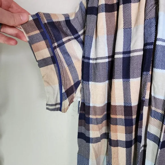 NEW Hale Bob Natural Plaid Pajama Set Size XS