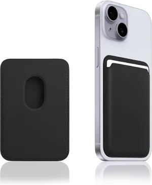 NEW Magnetic Leather Wallet Compatible with Magsafe iPhone 12/13/14/15 Mini/Plus/Pro/Max (Black)