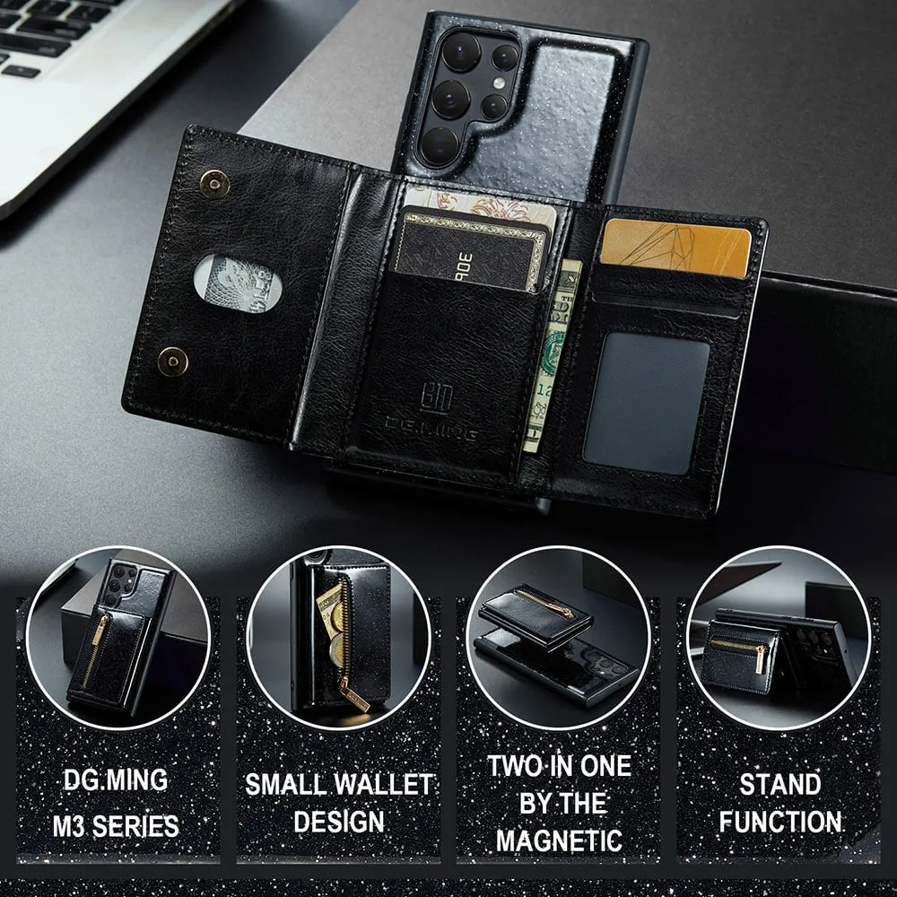 Newest Magnetic Bling Leather Detachable Wallet Samsung Case