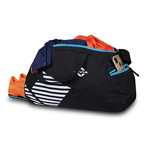 Nivia Polyester Sports Space Bag (Black/Blue)