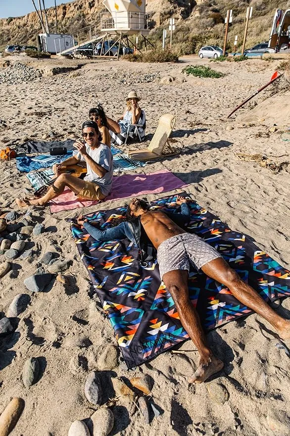 Nomadix Festival Blanket - Perfect for Picnics, Camping, & Lawn Seating - Plush Top & Water Resistant Base - Made with Post Consumer Recycled Materials - Cascades Multi - 60x70