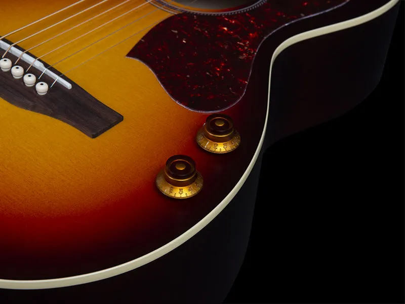 Norman B18 Parlor in Cherry Burst Q-Discrete 049318