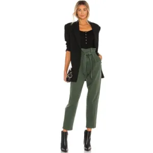 NWOT  Blank NYC Secret Garden High Waist Paper Bag Jean GREEN