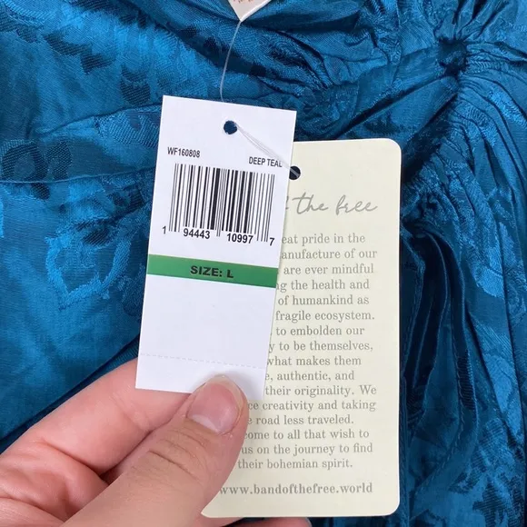 NWT Band of the Free | Celene Deep Teal Layered Midi Skirt L