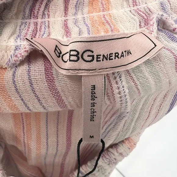 NWT BCBGeneration Smocked High Waisted Multi Stripe Skort