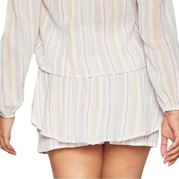 NWT BCBGeneration Smocked High Waisted Multi Stripe Skort