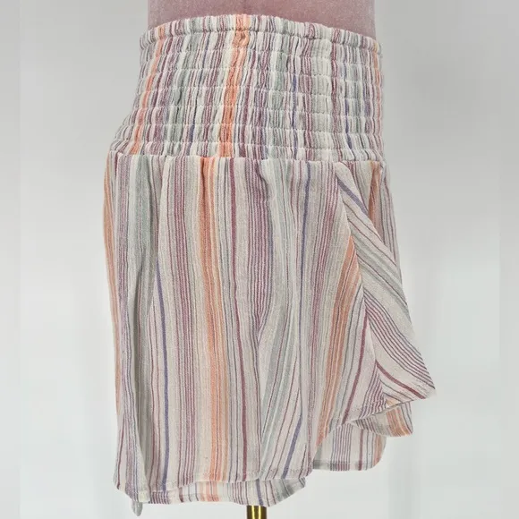 NWT BCBGeneration Smocked High Waisted Multi Stripe Skort