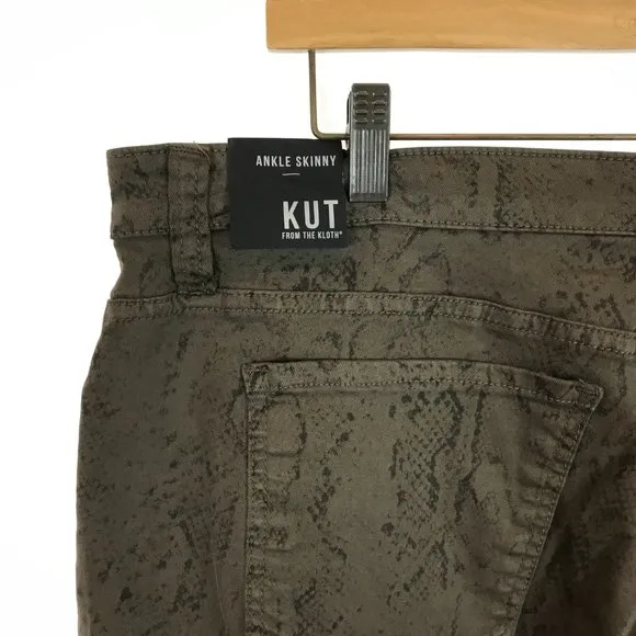 NWT Womens Plus Size 14W or 16W Kut from the Kloth Snakeskin Print Skinny Jeans