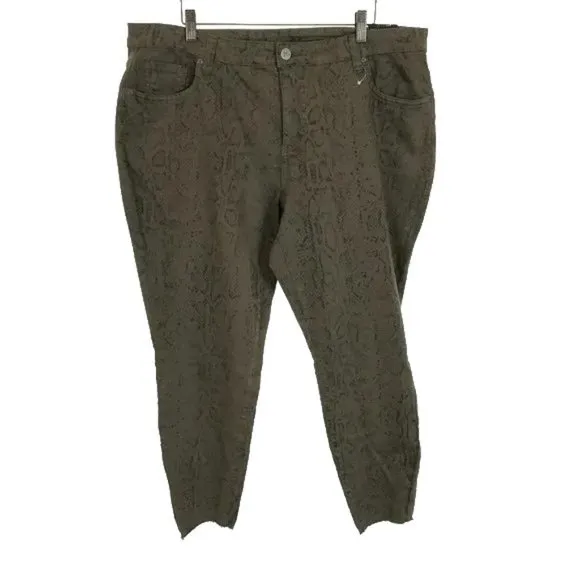 NWT Womens Plus Size 14W or 16W Kut from the Kloth Snakeskin Print Skinny Jeans