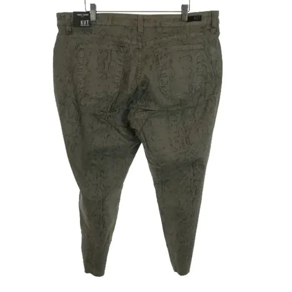 NWT Womens Plus Size 14W or 16W Kut from the Kloth Snakeskin Print Skinny Jeans