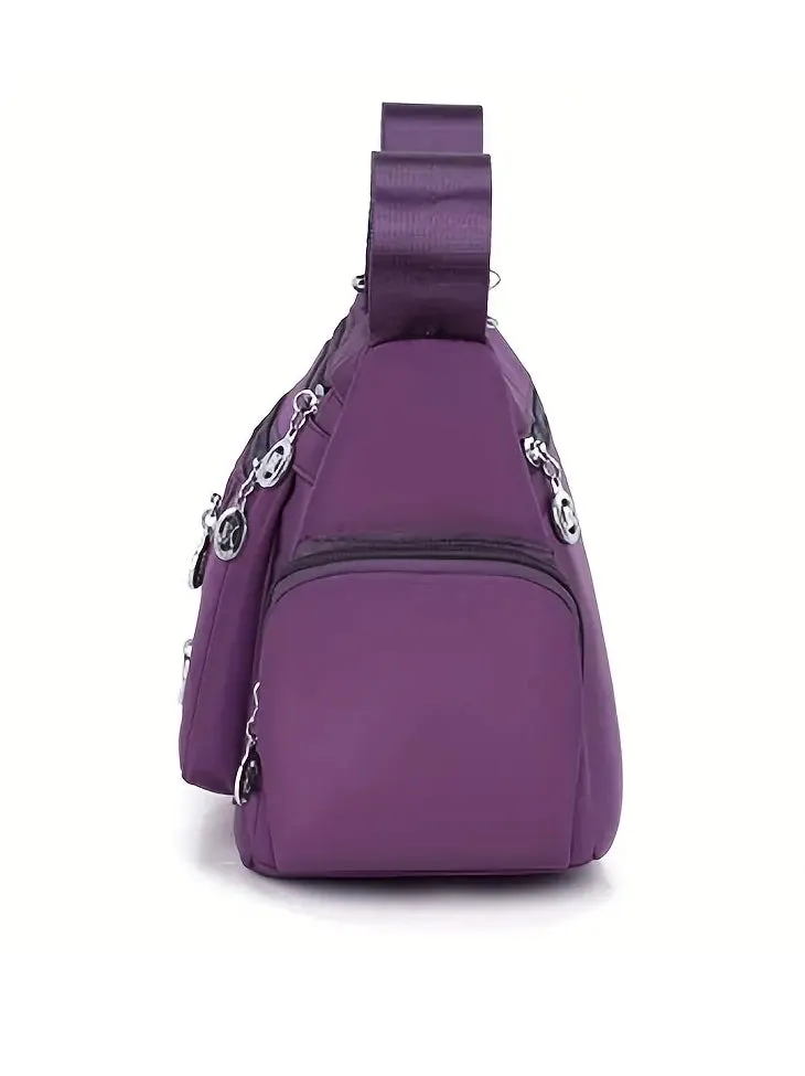 Nylon Crossbody Multi Pocket Bag