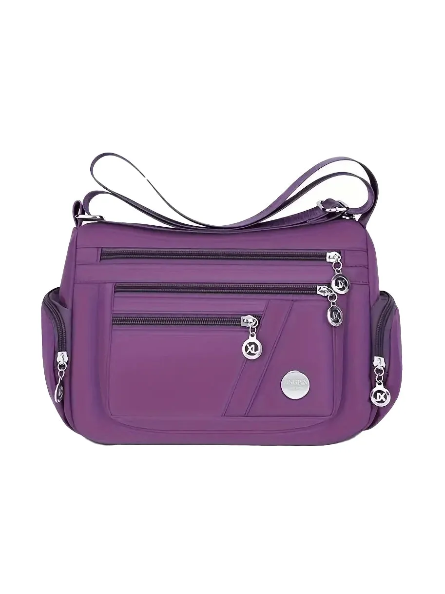 Nylon Crossbody Multi Pocket Bag