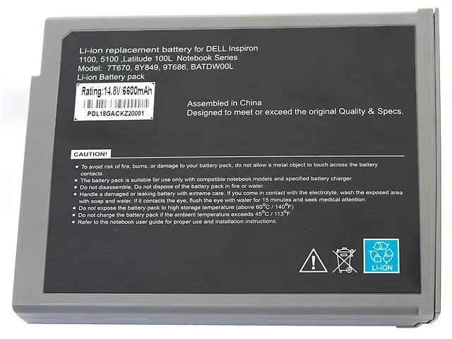 Oem Dl 18 H Inspiron 5100 H Batería Para Laptop 14.8 V 6600m Ah