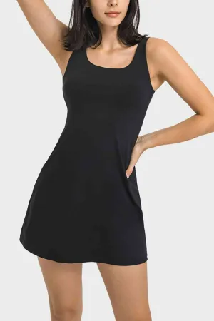 Oliver Square Neck Sports Tank Dress with Full Coverage Bottoms
