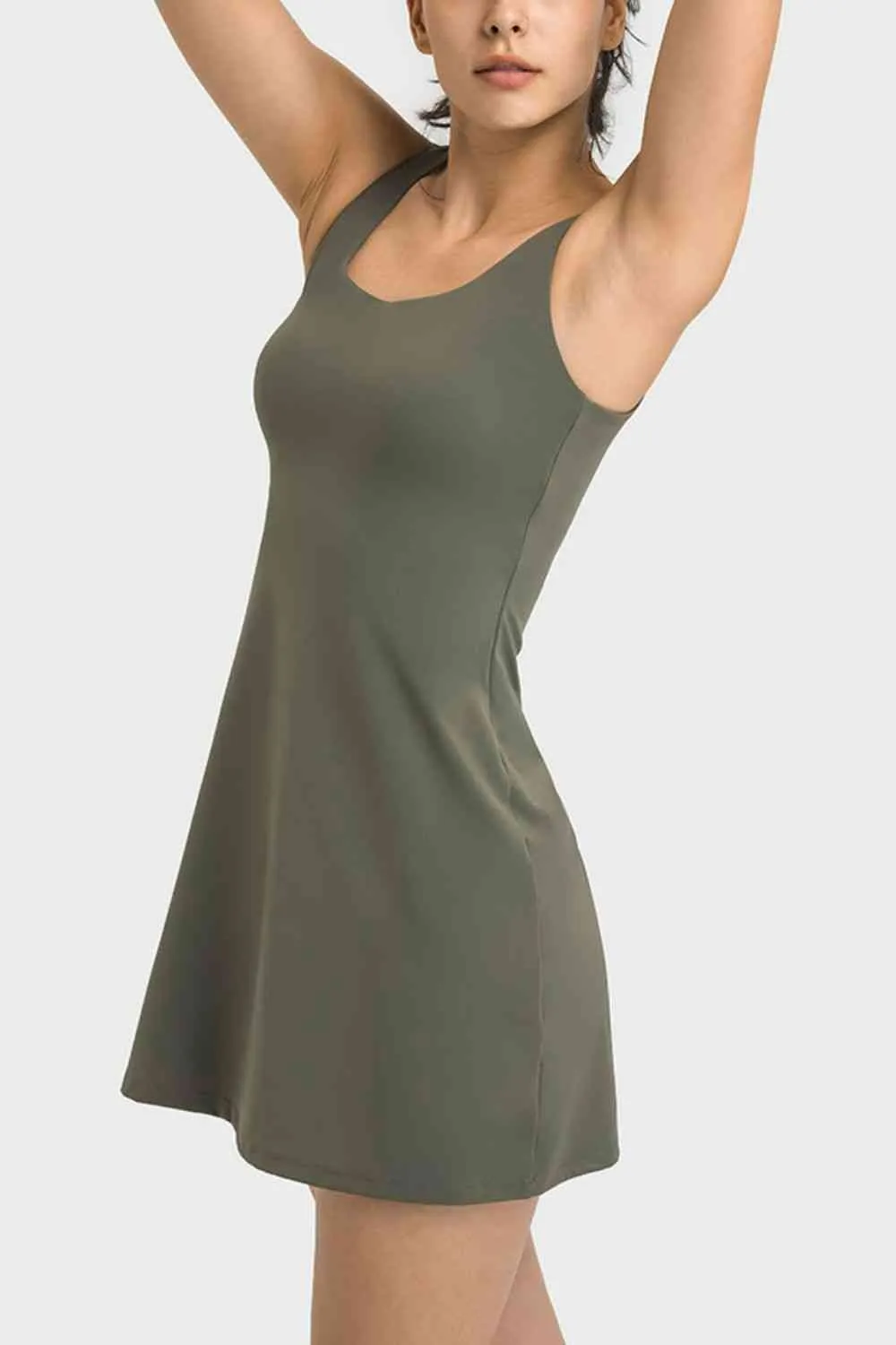 Oliver Square Neck Sports Tank Dress with Full Coverage Bottoms