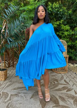 One Shoulder Joy  BLUE