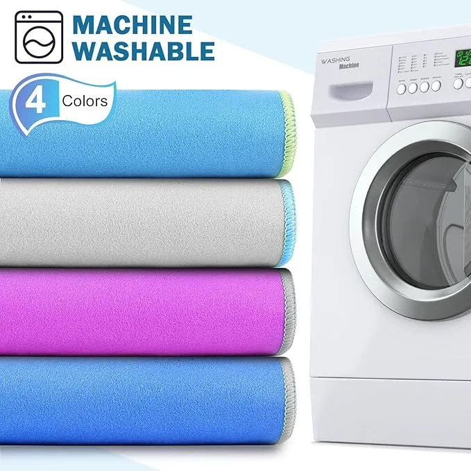 Oudain 4 Sets Quick Dry Towels 8 Pcs Drying Towels 2 Sizes Microfiber Travel Towel for Camping Beach Hiking Yoga Swim Camping Gym and Travel, with Mesh Bag