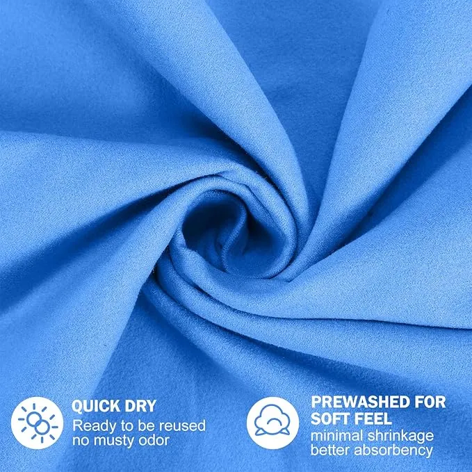 Oudain 4 Sets Quick Dry Towels 8 Pcs Drying Towels 2 Sizes Microfiber Travel Towel for Camping Beach Hiking Yoga Swim Camping Gym and Travel, with Mesh Bag
