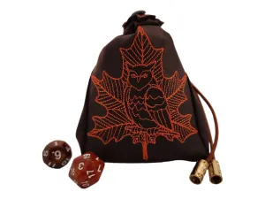 Owl and leaf dice bag