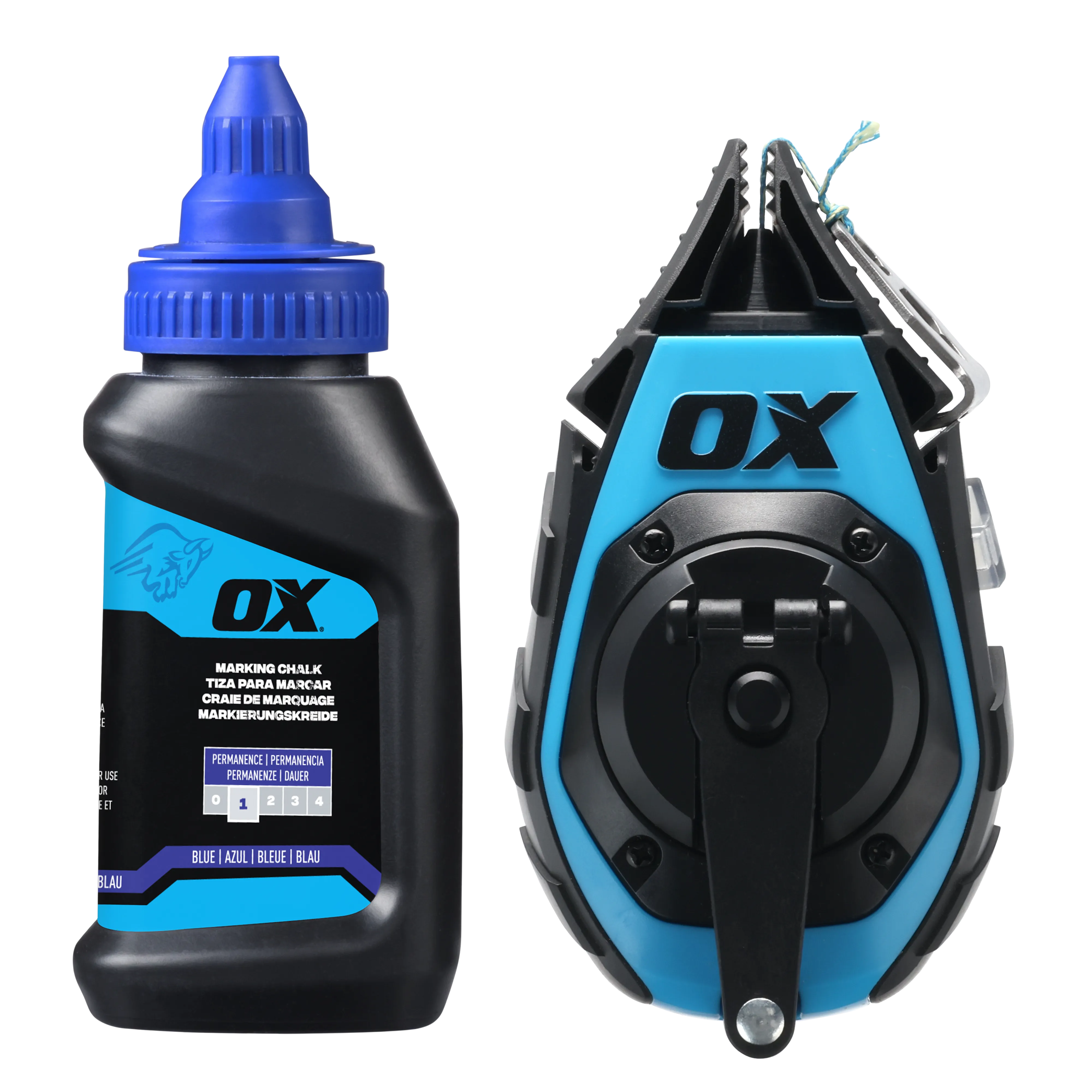 OX Pro 15m/50' Precision Chalk Reel Value Pack - Kevlar Ultra Fine Line / 3:1 Gear Ratio