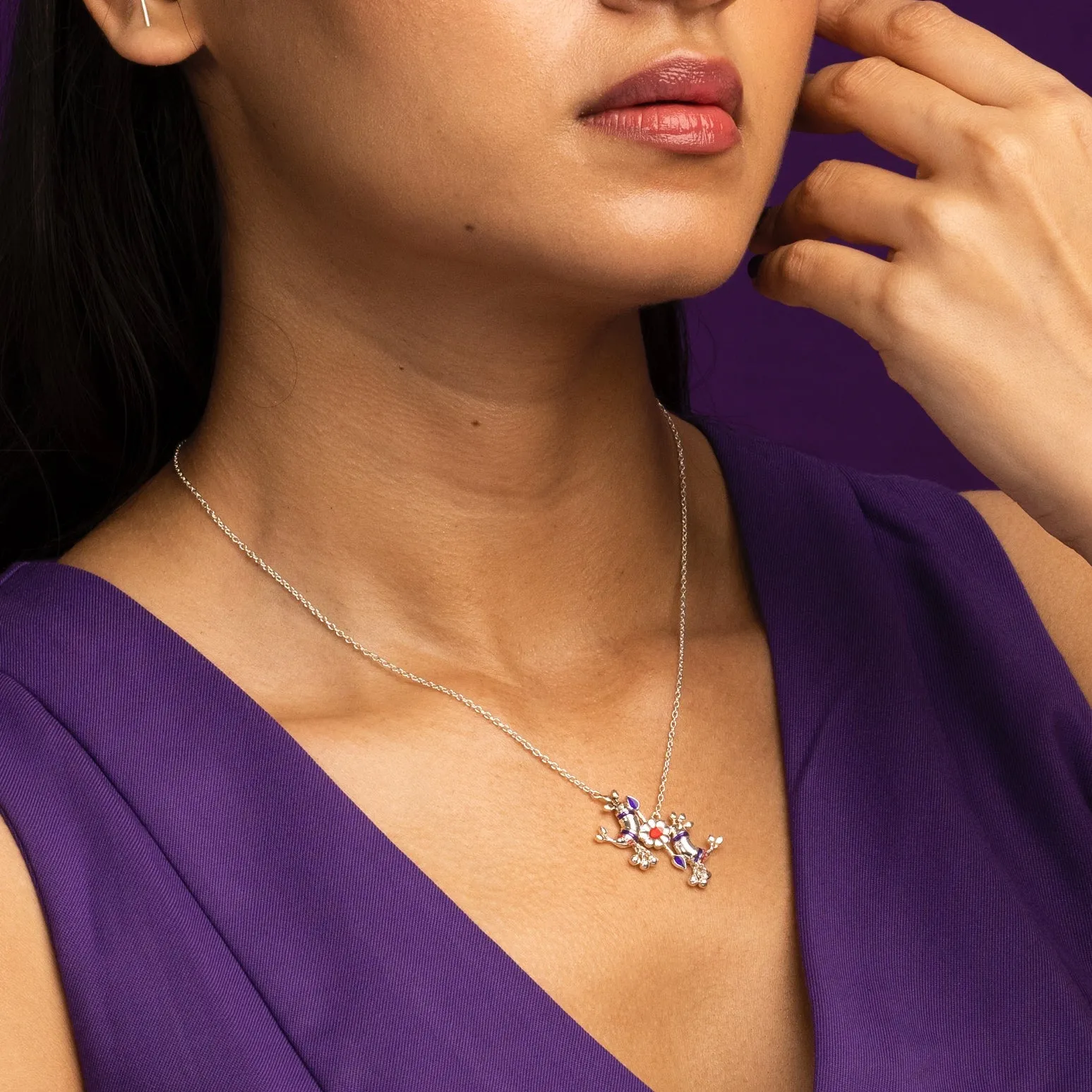 Pakhi Silver Chain Pendant Necklace By Moha
