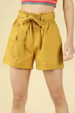 Paper Bag Waist 4 Pocket Tie Shorts
