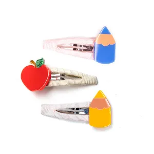 Pencils Vibrant Colors & Apple Snap Clips - BTS23