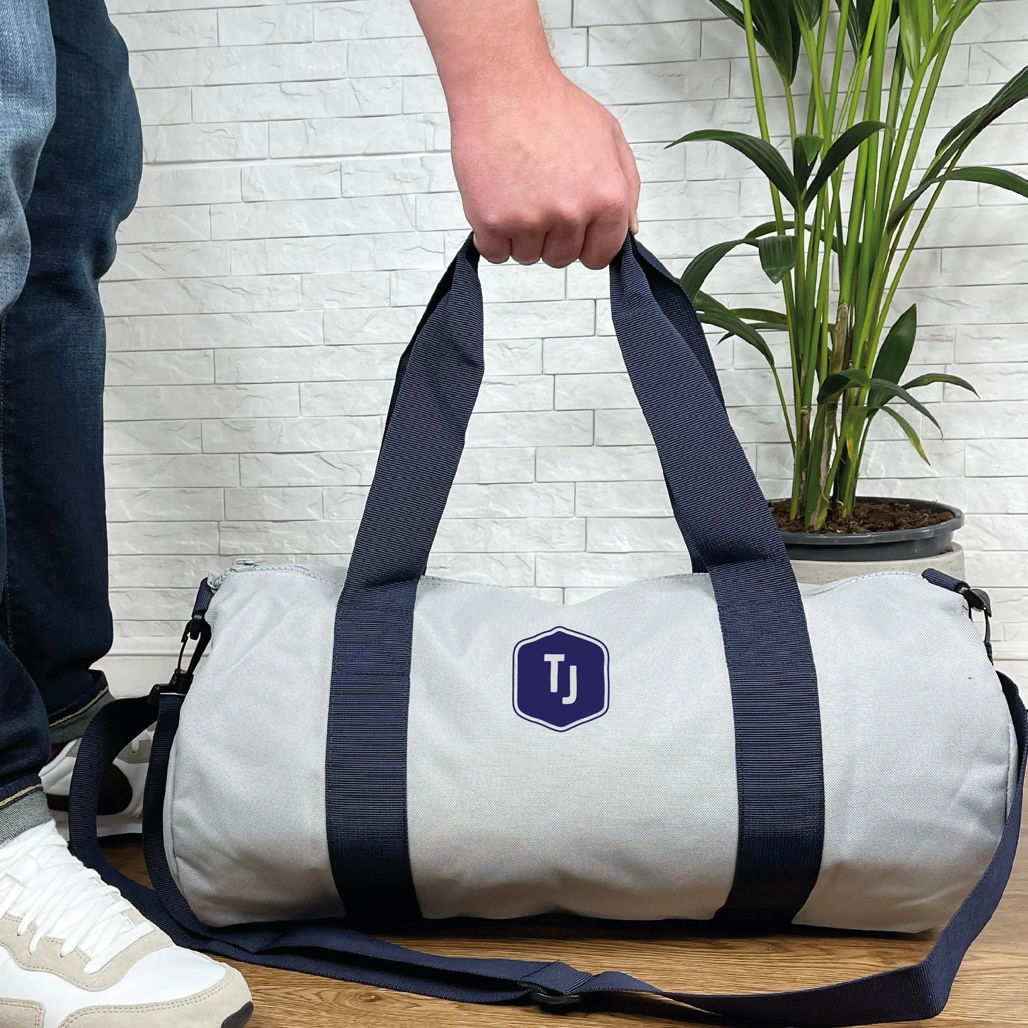 Personalised Holdall With Initials In Badge Design