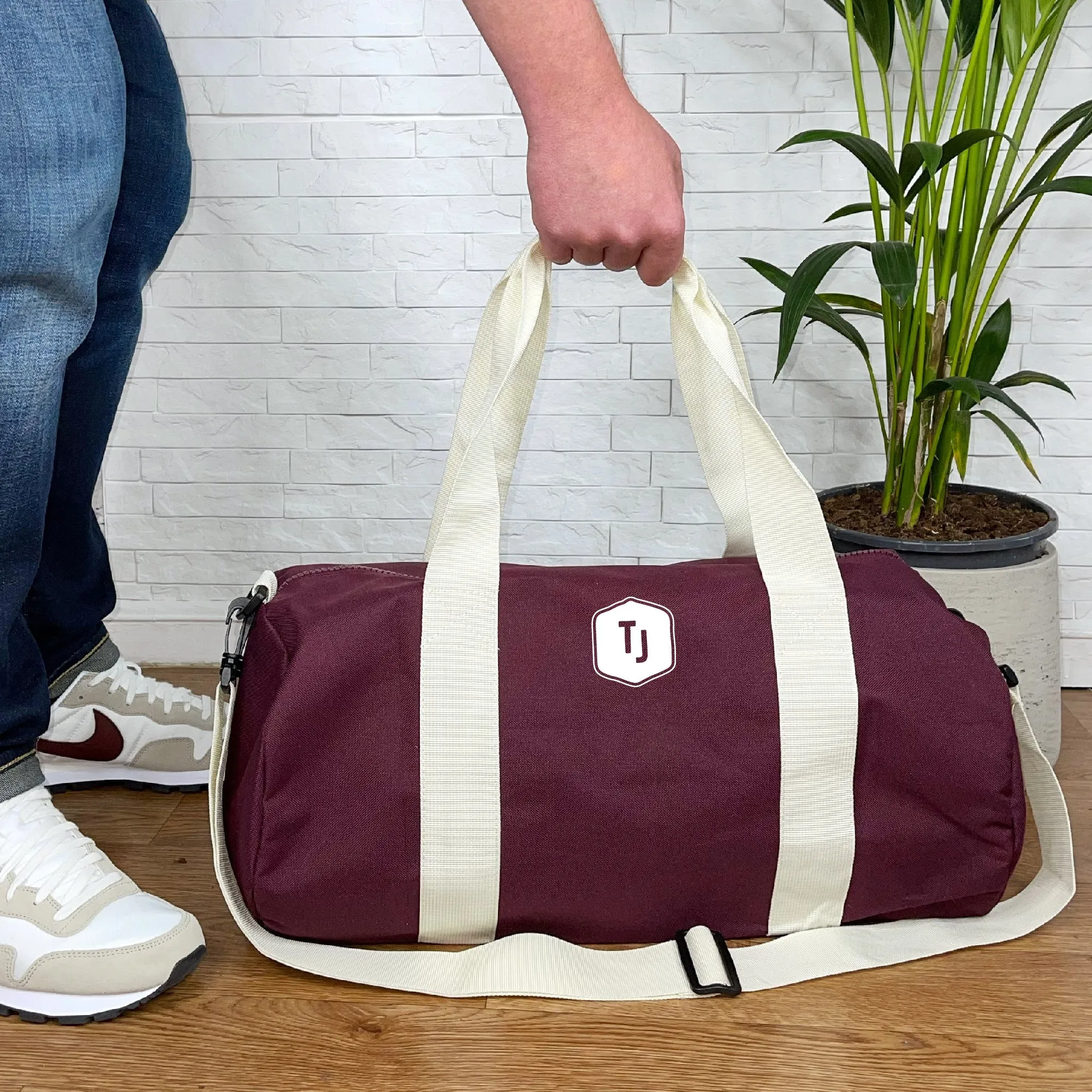 Personalised Holdall With Initials In Badge Design