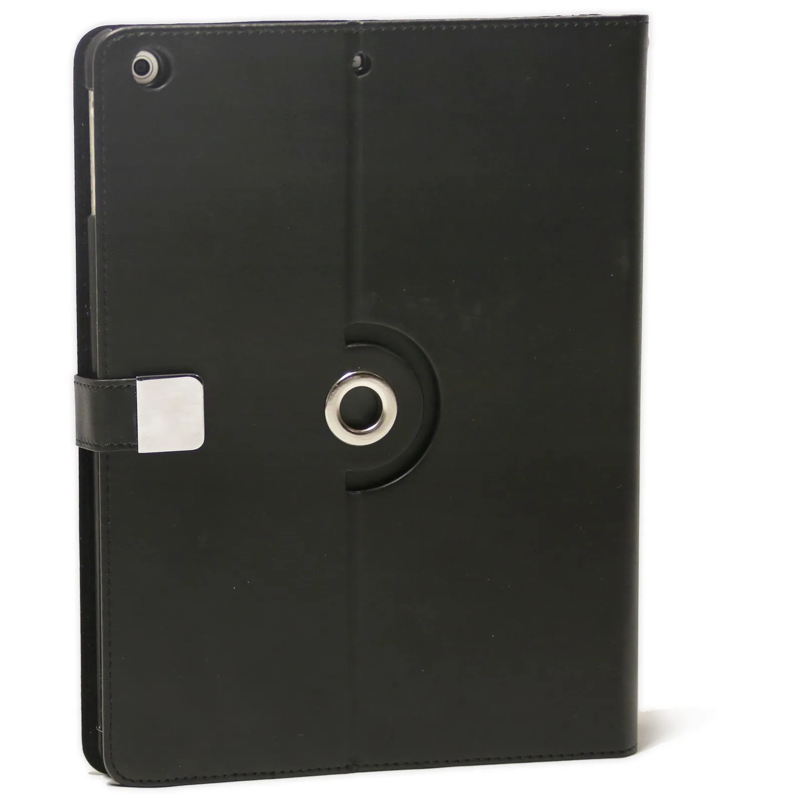 Personalised Leather iPad Case - Blue & Black Marble with Text