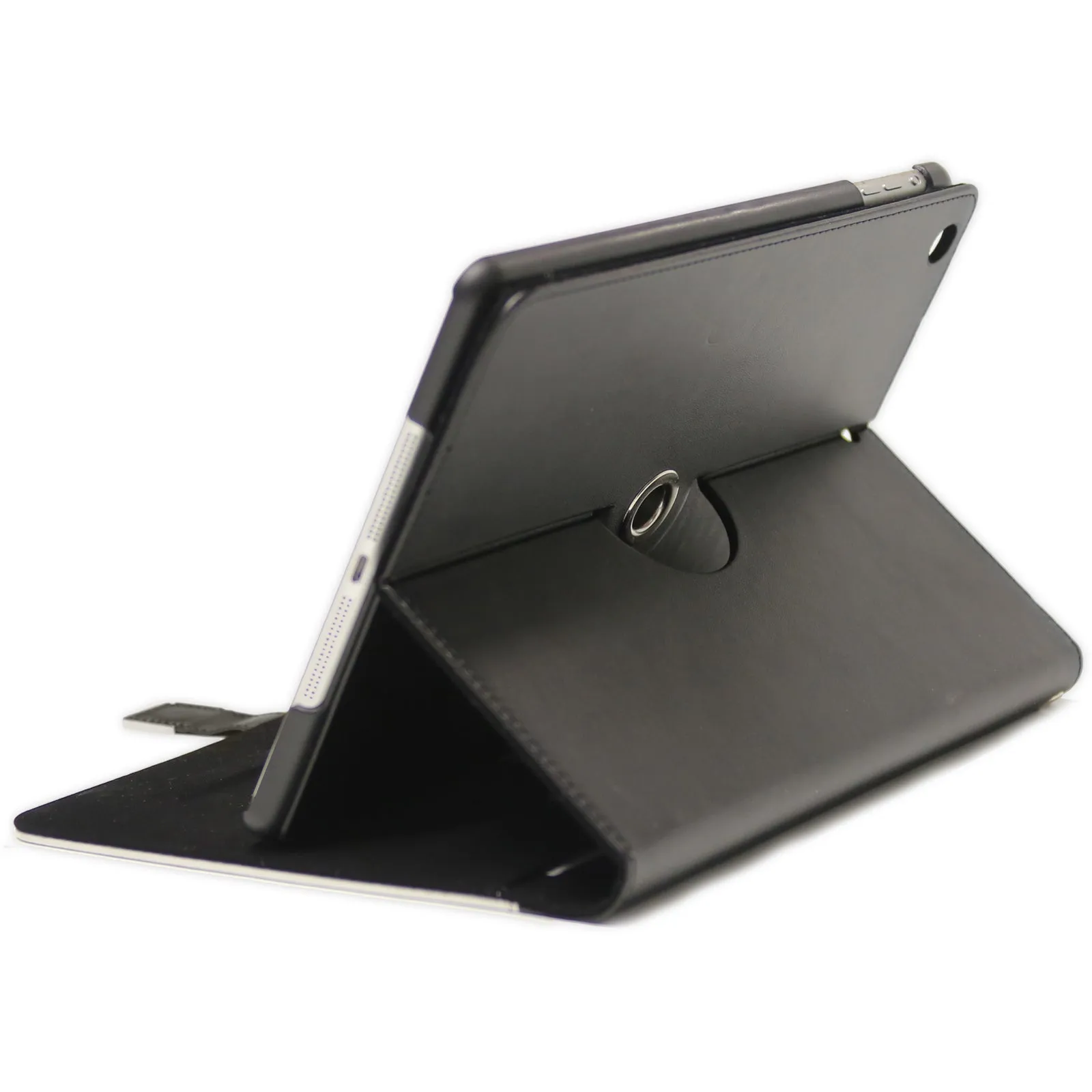 Personalised Leather iPad Case - White with Rose Pink Marble with Name