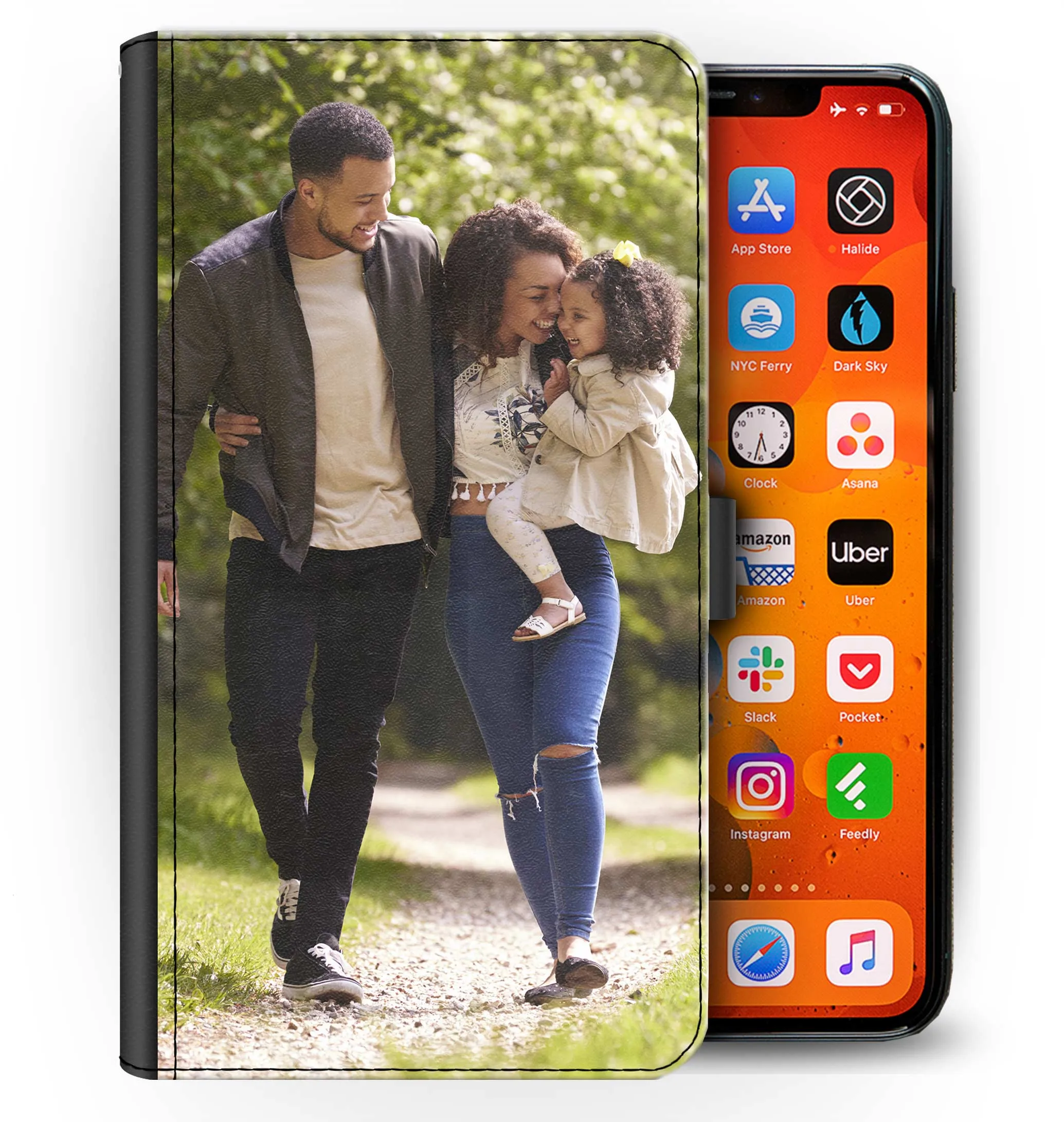 Personalised Leather Wallet Apple iPhone Case